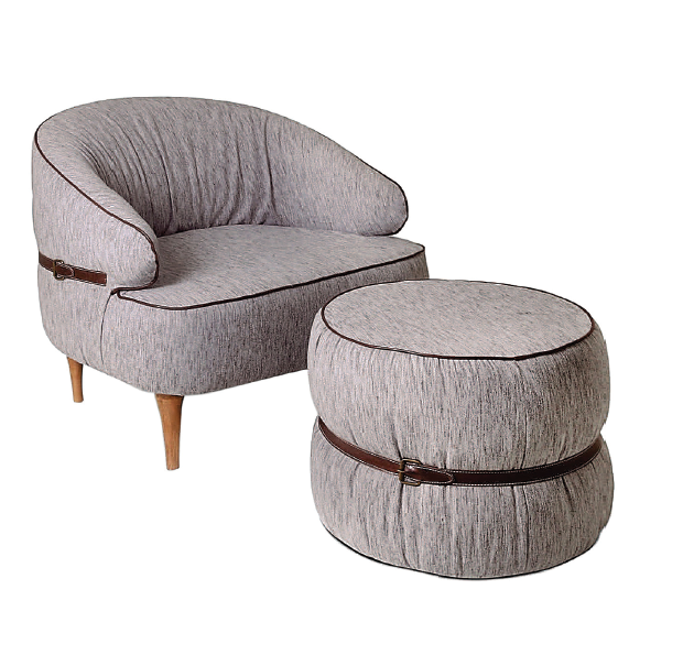 TRIFOLD DESIGN AUDREY LOUNGE CHAIR AND OTTOMAN