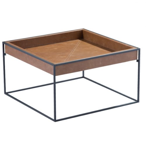 TRIFOLD DESIGN BOX COFFEE TABLE TOP LEATHER TRAY